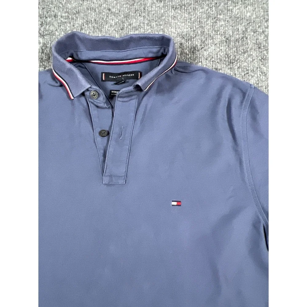Tommy Hilfiger Polo Shirt Mens Small Blue Regular Fit Wicking Everyday Essential